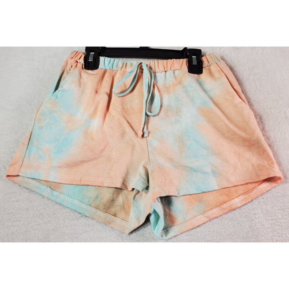 Altar'd State Shorts Womens Small Blue Orange‎ Tie Dye Pockets Casual Drawstring - Picture 1 of 5